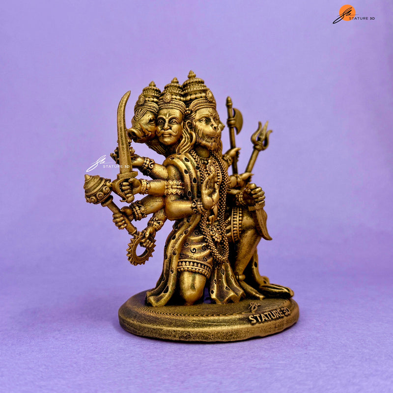 Sitting Panchmukhi Lord Hanuman – Divine Dashboard Idol