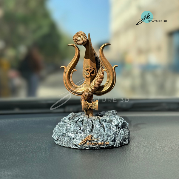 Divine Shiv Trishul With Damru Car Dashboard